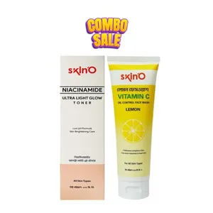 Skino Niacinamide Ultra Light Glow Toner 100ml and Skino Vitamin C Oil Control Facewash (Lemon) 110ml Combo